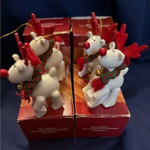 Avon Belvedeer the Christmas Reindeer Ornaments (4) 1987